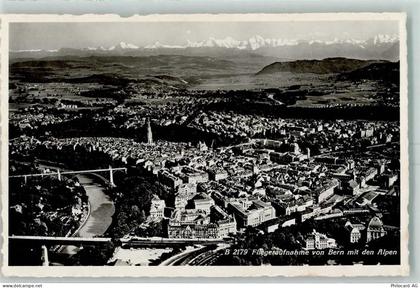3000 Bern Berne - Fliegeraufnahme von Bern mit den Alpen - 10390562