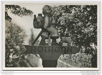 Brienz - Orig. Wegweiser - Ersteller Schnitzlerschule Brienz - Foto-AK Grossformat