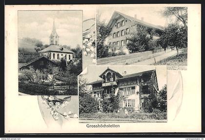 AK Grosshöchstetten, Gebäudeansichten, Kirche mit Umgebung
