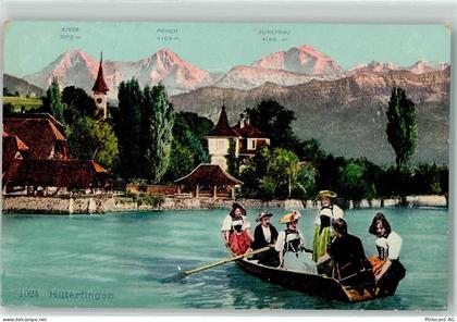 3652 Hilterfingen 1910 - Eiger Mönch Jungfrau Kirche 6 Personen im Ruder... - 10611738