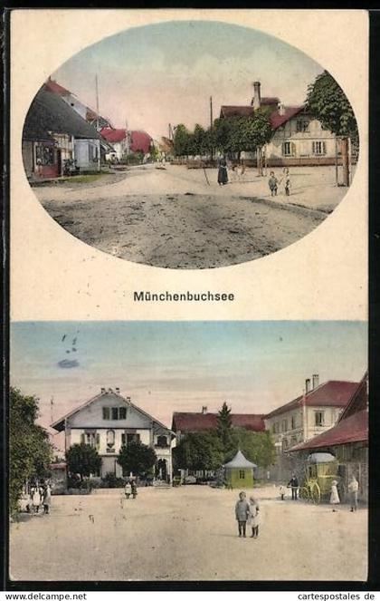 AK Münchenbuchsee, Ortspartie mit Kindern