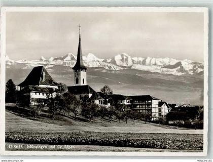 3110 Münsingen 1945 Foto AK Kirche - 38025210