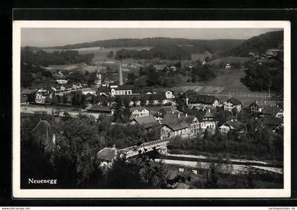 AK Neuenegg, Teilansicht mit Brücke und Fabrikschlot