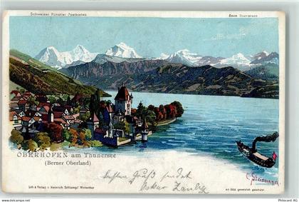 3653 Oberhofen am Thunersee 1902 Lithographie / Künstlerkarte Thunersee ... - 13249218