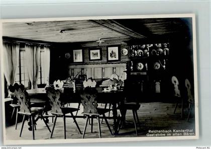 3713 Reichenbach im Kandertal 1939 Foto AK Gasthaus im Alten Bären, Inne... - 10137526