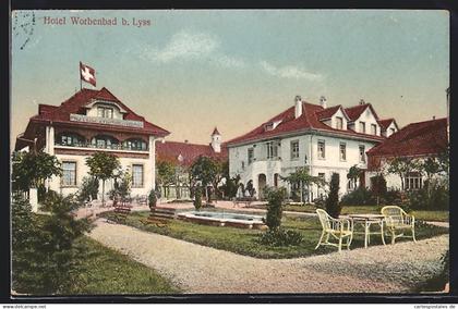 AK Lyss, Hotel Worbenbad, Ansicht vom Garten aus