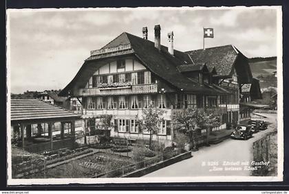 AK Zäziwil, Strassenpartie mit Gasthof Zum weissen Rössli