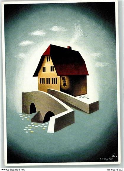 4302 Augst BL Künstlersteindruck Gasthaus zum Rößli sign. Leupin - 13937828