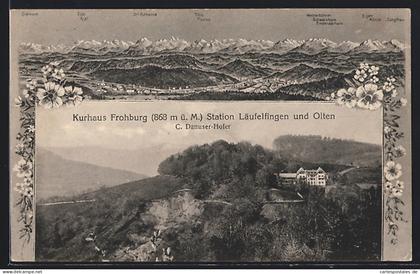 AK Läufelfingen, Kurhaus Frohburg C. Danuser, Passepartout