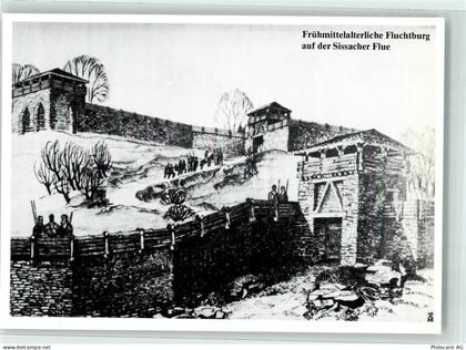 4450 Sissach - Frühmitteralterliche Fluchtburg auf der Fluh Zeichnung vo... - 39373880
