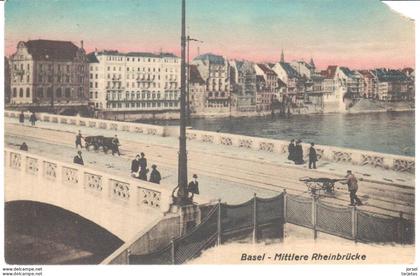 POSTAL  BASEL  (BASILEA)  SUIZA  - MITTLERE RHEINBRÜCKE