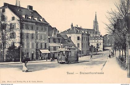 Schweiz - BASEL - Steinenthorstrasse - Straßenbahn - Verlag Ph. & E. Link 124