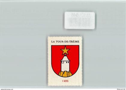 1635 La Tour-de-Trême La Part-Dieu - Vignette Wappen Kaffee Hag ca 1920-... - 11101646