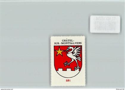 1653 Châtel-sur-Montsalvens - Vignette Wappen Kaffee Hag ca 1920-1940 Ch... - 11100634