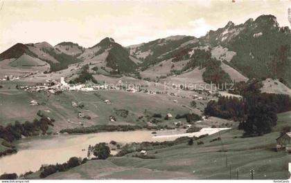 Charmey La Gruyere FR Panorama Lac de Montsalvens et Dents Vertes