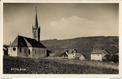 CPA Attalens Veveyse Kanton Freiburg, Gesamtansicht, Kirche