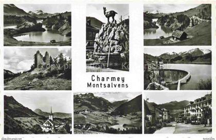 Montsalvens Chatel-sur-Montsalvens FR Panorama Brunnen Ortsmotiv Bergsee Staumau