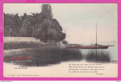 296785 / Switzerland FR Fribourg - Lac de Morat Lake Morat or Lake Murten Poem Philippe Godet  Swiss writer PC P.N. 2217