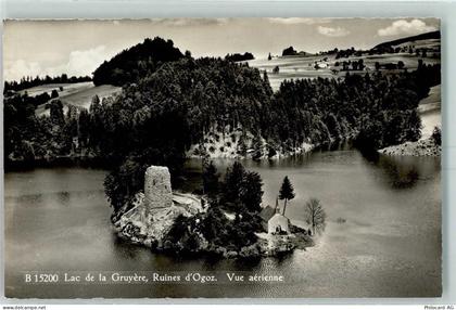 1663 Gruyères - Lac de la Gruyere Ruines dOgoz Vue aerienne Flugaufnahme... - 10395697