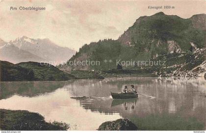 Oberblegisee Luchsingen Braunwald GL Oberblegisee Kneugrat See Berge Boot Rudern