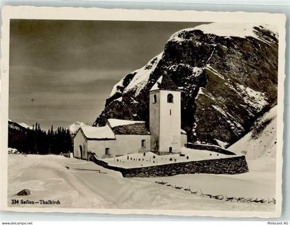 7109 Thalkirch Foto AK Kirche Winter Safien - 39698143