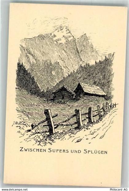 7434 Sufers Radierung Splügen - 38071461