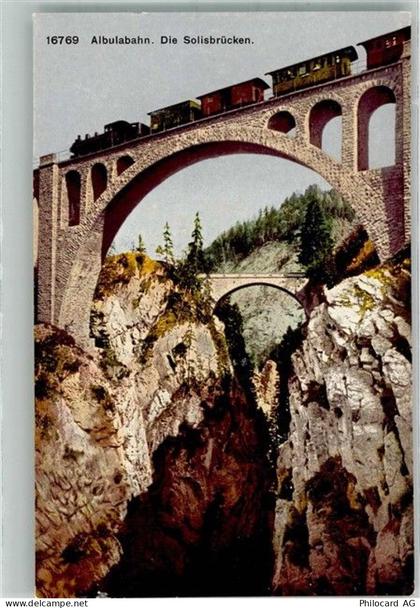 7451 Alvaschein Foto AK Eisenbahn Albulabahn Solisbrücke Feldpost Feldar... - 38221888