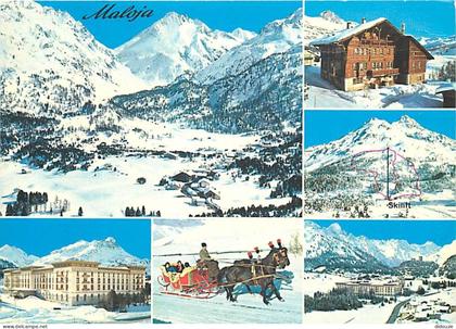 Carte Postale - Suisse - GR Grisons - Maloja - Oberengadin - Multivues - Hiver - Neige - Traineau - CPM - Carte Neuve -