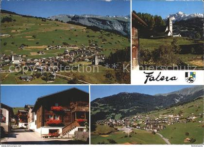 Falera Panorama Dorfpartie Kirche