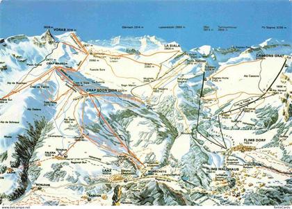 Flims GR Weisse-Arena Vorab Skigebiet Pistenkarte Laax Falera Flims-Waldhaus Fli