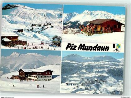 Piz Mundaun - Winter Skifahrer Gasthaus Brigelserhörner - 39489909