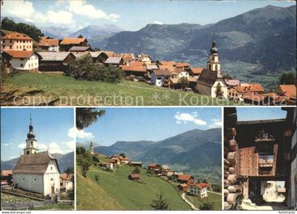 Sarn Hinterrhein Panorama Kirche Dorfpartie