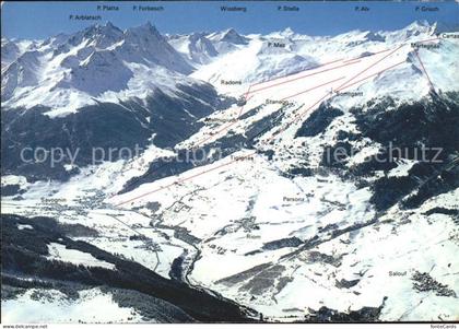 Savognin Cunter Riom Parsonz Salouf mit Skigebiet Martegnas Radons