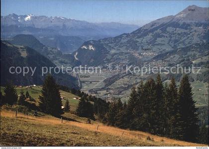 Schiers Blick vom Stels auf Gruesch Seewis Fanas Graue-Hoerner Vilan