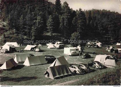 St Moritz  SANKT MORITZ GR Campingplatz Zelte Wald Wohnwagen Autos