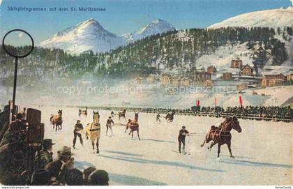 St Moritz  SANKT MORITZ GR Skikjoeringrennen auf dem St Moritzersee