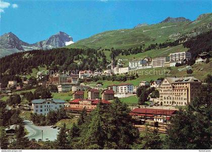 St Moritz  SANKT MORITZ GR Teilansicht Wintersportort Alpen Bahnhof Hotels