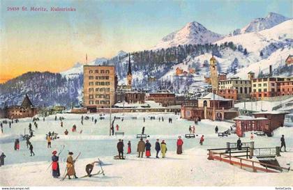 St Moritz  SANKT MORITZ GR Wintersportplatz Alpen Eislaufbahn Hotels Kulmrinks K