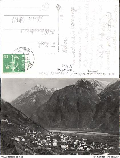 587123,Foto Ak Cordiale saluto da Grono Mesolcina Totale Switzerland