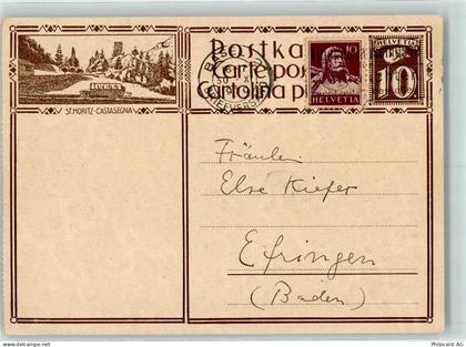 7500 St. Moritz - Castasegna Autobus Ganzsache AK - 10292191