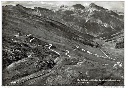 Suisse - Der Splügen mit Resten der alten Splügenstrasse