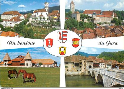 CPA Un bonjour du Jura Delemont Porrentruy Saignelegier Saint Ursanne