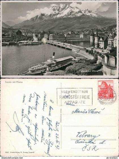 Ansichtskarte Luzern Lucerna Stadt - Dampferanlegestelle 1939