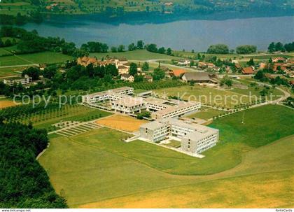 Baldegg LU Kloster und Schule Baldeggersee Fliegeraufnahme