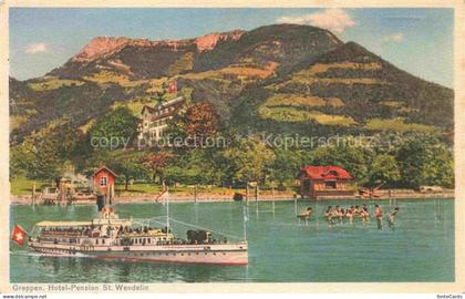 Greppen LUZERN LZ Hotel Pension St Wendelin Fahrgastschiff