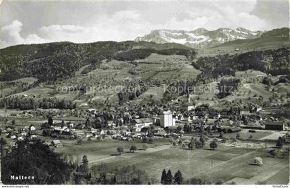 Malters Luzern LU Dorf Kirche Berge Panorama Felder Wald Pilatus