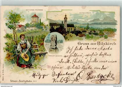 6285 Hitzkirch 1900 Gebrauchsspuren Schloss Heidegg Krauer Denkmal Trach... - 13470759