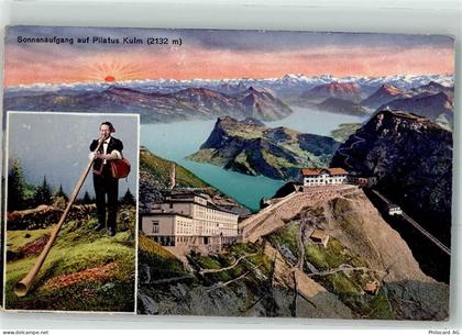 6010 Kriens Gebrauchsspuren 1. Aelplerfest Alphornbläser Pilatus Kulm Tr... - 10645509