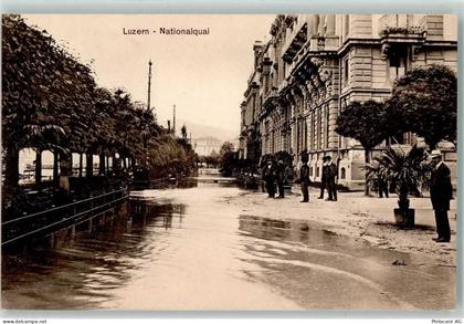 6000 Luzern Lucerne 1910 - Nationalquai Überschwemmung - 13251161
