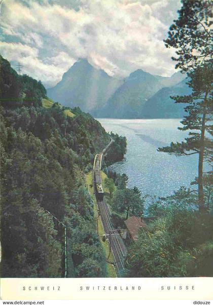 Carte Postale - Suisse - Lucerne - Gotthardbahn am vierwaldstättersee la ligne du saint-gothard le long du lac des quatr